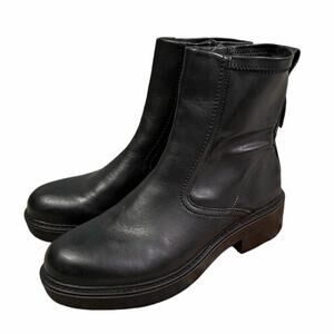 Franco Sarto Chelsea Zip Ankle Boot Bootie Black Size 9.5 Faux Leather Women’s